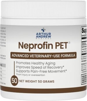 Arthur Andrew Medical Neprofin PET Arthur Andrew Medical Neprofin PET systemic enzyme supplement with serrapeptase and bromelain for joint comfort and healthy aging in household pets.